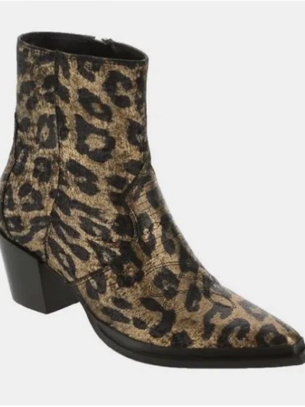 Jessica Simpson Helvona Pointed Toe Bootie (Women) Golden/Black 6.5 New